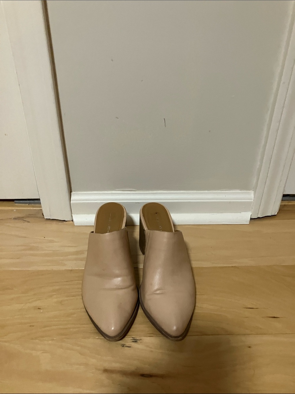 Report Women's Beige Pointed Slip-On Mules